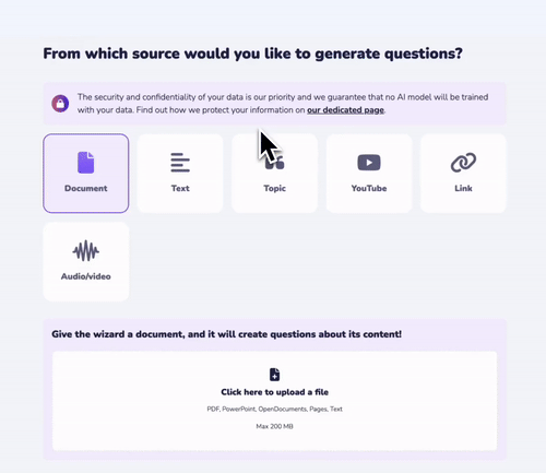 Generate Interactive Questions from any sources with Wooclap AI