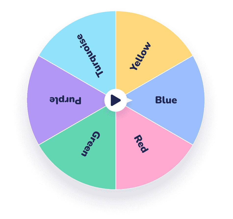 Select a random color with this wheel to energize group activities and challenges