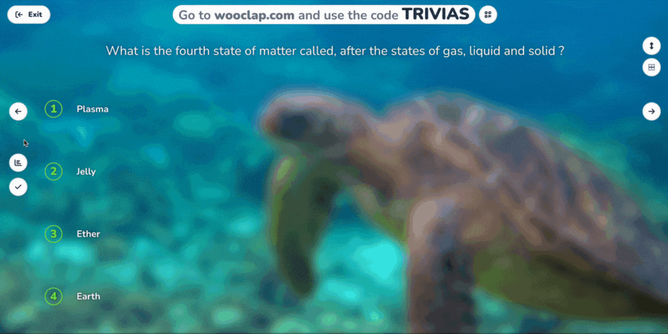 5 trivia questions on the Sciences template